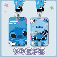 Wholesale Blue Stitch Card Holder Student Smooth Push-Pull Hard Card Holder Cartoon Anime EasyCard Holder Access Control Change Card Holder Cute Identification Card Holder MRT Card Traffic Card All-in @