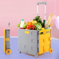 Foldable Supermarket Trolley Portable Grocery Shopping Cart Storage Box Stall Luggage Cart Trolley Household Shopping Cart NQL0