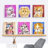 RUOPOTY 50x50cm/40x40cm/30x30cm Frame Paint By Numbers Cat Animal Wall Art Unique Gift Home Decor Ha