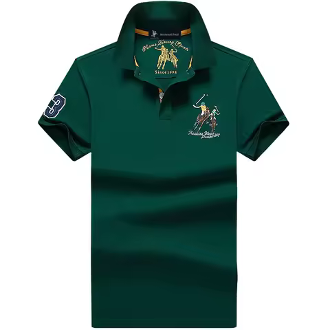 Minglu Plus Size 5XL 100% Cotton Summer Men's Polo Shirts Short Sleeve Business Casual Male T-shirts