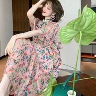 Valencia Tiered Midi Dress Floral Cheongsam Premium Fashion Import