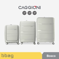 bbag shop : CAGGIONI กระเป๋าเดินทาง รุ่นบอสโก (Bosco) 18081 - สีเบจ [20นิ้ว/24นิ้ว/28นิ้ว] วัสดุโพลีพร็อพไพลีน PP แบบซิป 4 ล้อ หมุนได้ 360 องศา รหัสล๊อค TSA กระเป๋าเดินทางล้อลาก คาจีโอนี่