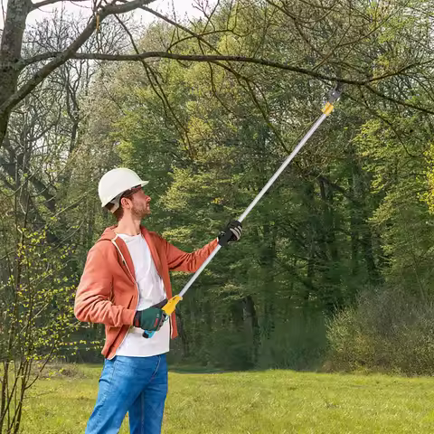 Cordless Electric Pruning Shears Set with Extension Pole Brushless Tree Branch Cutting Machine 500W