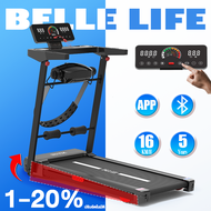 ลู่วิ่งไฟฟ้า ลู่วิ่ง Q8Y ลู่วิ่งอัจฉริยะ ปรับความชันอัตโนมัติ 1-16 km/h จอ LED คมชัด 12 โปรแกรม 3 โห