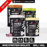 (ส่งฟรี ใส่โค้ดลดเพิ่ม) PeakPro Whey Protein Isolate 450/900g เวย์โปรตีน ไอโซเลท ไม่เติมน้ำตาล สร้าง