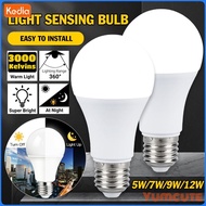 [Local Warranty] Power Saving LED Dusk To Dawn Sensor Light Bulb E27 5W 9W 12W Power Saving AC110V-2