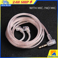 Jcally PJ2+ 5N OFC Earphone Upgraded Cable with Mic for EDX PRO Castor ZSN PRO EDX Lite AS16 PRO