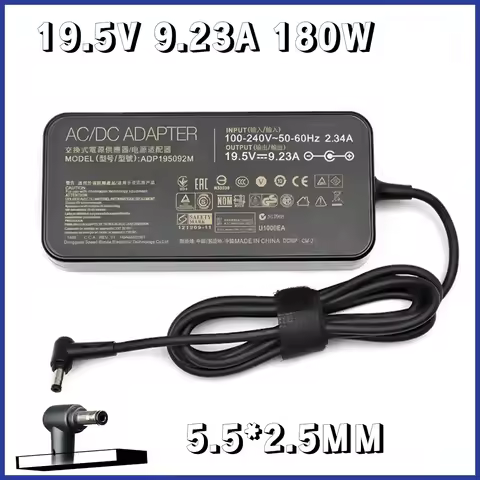 19.5V 9.23A 180W 5.5*2.5mm AC Power Charger ADP-180MB F for Asus ROG G75VW GL502VT FX60V GFX72 Gamin
