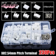 GOSSIP 230Pcs Pin Connector, Male And Female XH2.54 2.54mm Pitch Terminal,  Housing Kit 4 Value 2p 3