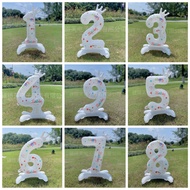 106.6cm Standing White Crown Number Balloon ins Style Fresh Aluminum Film Balloon Children Birthday 