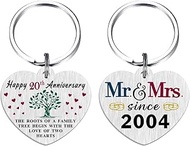 20 Year Anniversary Keychain Gifts, 20th Wedding Anniversary Gifts for Men Women, Happy 20th Anniver