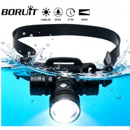 BORUiT B14 LED High Hrightness Diving Headlamp 1000LM IPX8 Waterproof Headlight