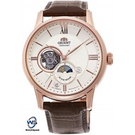 Orient RA-AS0003S Analog Automatic Open Heart Sun &amp; Moon Series Leather  Men's Watch