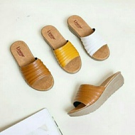 Women's wedge sandals - 3cm medium hiels genuine leather sandals - papirut sandals