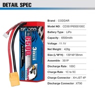 Coddar 3s lipo 9000mah 130c