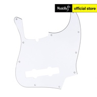 Musiclily Pro 5-String 10-Hole Pickguard เบสร่วมสมัย J สำหรับ Fender อเมริกันแจ๊สเบส,3Ply ครีมสีดำ Parchment สีเขียวงาช้างมิ้นท์สีเขียว4Ply สีขาวสีดำมุกหอยกระดองเต่าวินเทจ