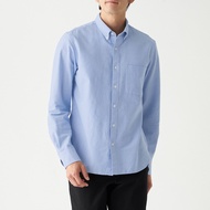 【Hot sale】 MUJI Washed Oxford Button Down Shirt