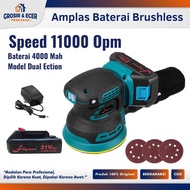 MESIN AMPLAS BATERAI CORDLESS ORBITAL SANDER 5" FLIGMAN - MESIN POLES DUAL ACTION BATERAI FLIGMAN AM