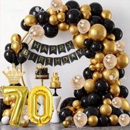 Premium Gold Number Balloons 1th 70th 80th Birthday Decorations Party Backdrop Arch Kit