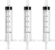 SCOOYUCK 20 Pack 5ml/cc Syringe, No Needle, Plastic Liquid Small Syringes, Individually Wrapped, Ide