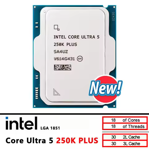 Ultra 5 250K PLUS Intel Core Ultra 5 250K PLUS CPU processor 3.3GHz 18 cores 18 threads LGA 1851 New