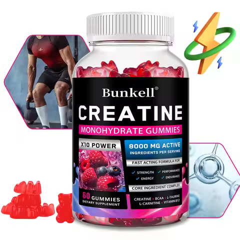Creatine Monohydrate Gummies - 8000 Mg, Pre/post Workout, Fitness, Strength, Muscle Building Provide