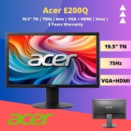 Acer E200Q 19.5" TN Monitor 72Hz | 6ms | VGA+HDMI | VESA Mount | 3 Years Warranty
