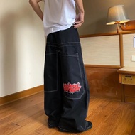 JNCO กางเกงยีนส์ปักผู้ชายฮิปฮอปยุโรปและอเมริกาย้อนยุคกางเกงขากว้างหลวม 0809