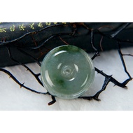 [Disk Crystal] [Safe Perfection] Old Pit Ice Floating Green Jade~Safe Buckle GT-18 (Diameter 25mm Th
