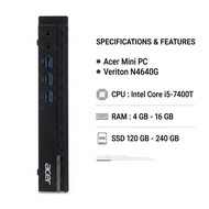 คอมพิวเตอร์มือสอง Mini PC Acer Veriton N4640G CPU Core i5-7400T เชื่อมต่อไวไฟ ได้ ลงโปรแกรมพื้นฐาน พ