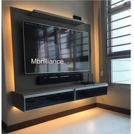 Wall Mounted TV console Feature wall