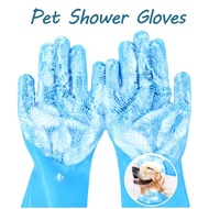 1 Pair Pet Shower Gloves Soft Silicone Anti Scratch Pet Bathing Glove Brush Gentle Grooming Glove Hair Deshedding Brush