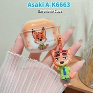 【Stock Ready】For Asaki A-K6663 Case Casing Soft Silicone Earphone Case DIY Fresh Cartoon