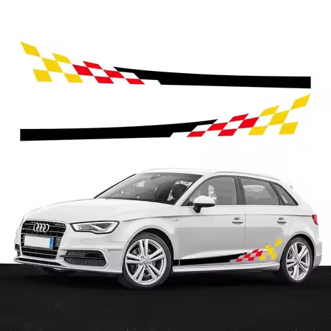 Car Side Door Stickers Racing Stripe Vinyl Decals Exterior Accessories For Audi A3 8P 8V 8L 8Y Sedan