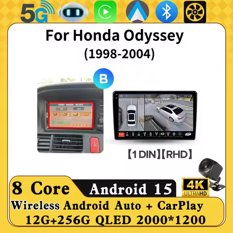 Android 16 Carplay Auto For Honda Odyssey RL1 1998 - 2004 Car Radio Multimedia Video Player Navigati