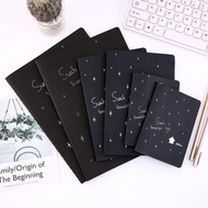 TTT Black Notebook Contains 28 Sheets Black Paper Notebook Size A6 A5 B5 Black Paper Plain Notebook 