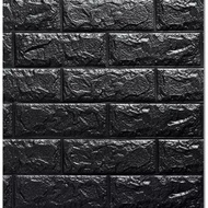 Brick Foam Wallpaper 3D Brick Wall 70x77 cm Foam Wallpaper - Black