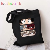 My Hero Academia Shopping Bag Manga Bag Graphic Canvas Harajuku Female Shoulder Bag Ulzzang Grunge T