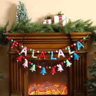 Tudomro 2 Keping 6 Kaki Falala Ball Felt Hiasan Sepanduk Krismas Pom Pom Garland untuk Dinding Xmas 