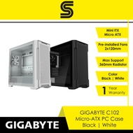 GIGABYTE C102 Glass Micro-ATX PC Case - Black | White