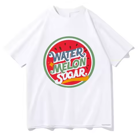 Vintage Twinkling Watermelon Graphic T-Shirts Women's Funny Streetwear Korea Style Aesthetic Y2K Clo