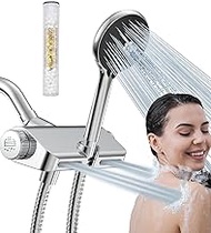 HOPOPRO Filtered Shower Head High Pressure Handheld Shower Head Combo with Filter Dual Shower Head with Massage 79" Shower Hose Water Softener Filters for Hard Water Remove Chlorine