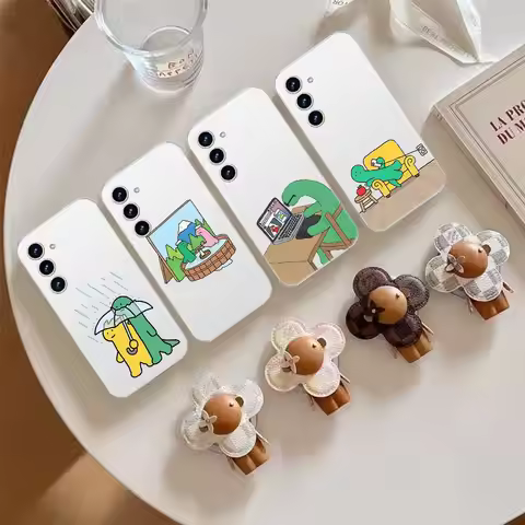 Cute J-Joguman-s Dinosaur Phone Case For Samsung Galaxy Transparent Cover A52 A12 A51 S21 Edge S22UL