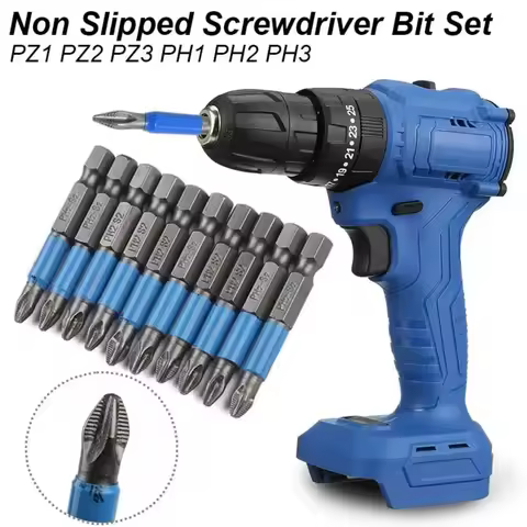 6PCS Anti Skid Electric Screwdriver Tool Set Hexagonal Handle Drill Woodworking Mental Cross Screwdr