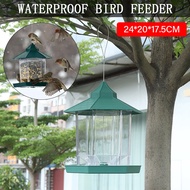Plastic Bird Feeder Green Hanging Gazebo Bird Feeder Hang Tree Food Container Garden Decoration Pet Supplies