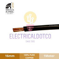 (PER METER) MEGA CABLE 6MM 10MM 16MM SINGLE CORE PVC CABLE (BLACK)