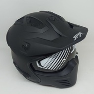 JPX fullface helmet JPX MX 726 R BLACK DOFFPOLOS/GLOSS SILVER VISOR SMOKE