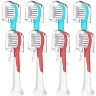 （Electric Toothbrushes）8pcs Blue and Red children's toothbrush replacement head compatible with Philips toothbrush head Mini Size for 3-7 Kids