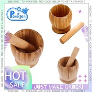 【Poeifjgn 】Wooden Pestle and Mortar Set Hand Masher Garlic Spice Grinder Mortar Bowl for Spices Herbs Pepper Seasonings Pills
