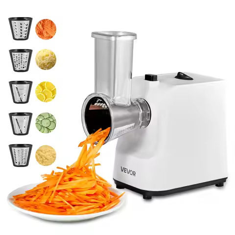 SucceBuy Electric Cheese Grater Salad Maker 200W Salad Shooter Electric Vegetable Slicer Shredder Ch